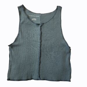 American Eagle Outfitters Cropped Ribbed Tank Top-size Small